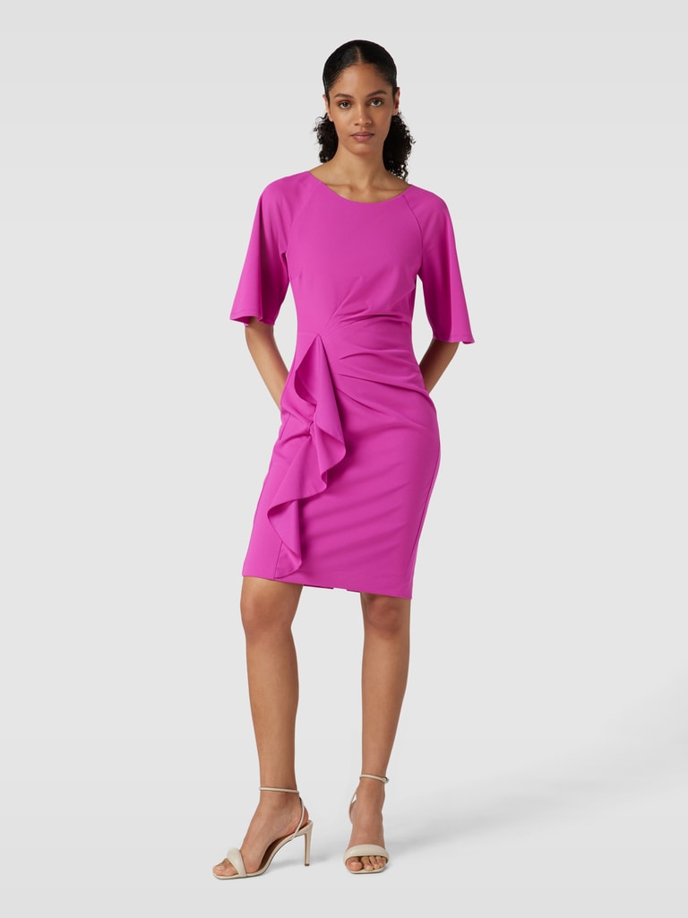 GRACE KARIN Vrouwen Voorkant Slit Feestjurk Mouwloze V-hals Ruches Bodycon Jurk Bruiloft Gast Jurken, koningsblauw, S