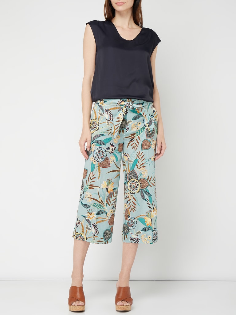 Esprit Culotte aus Leinen-Baumwoll-Mix mit floralem Muster (aqua ...