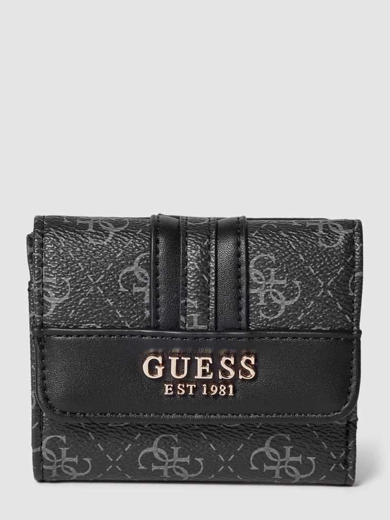 Guess Portemonnaie Mit Allover Label Black Online Kaufen