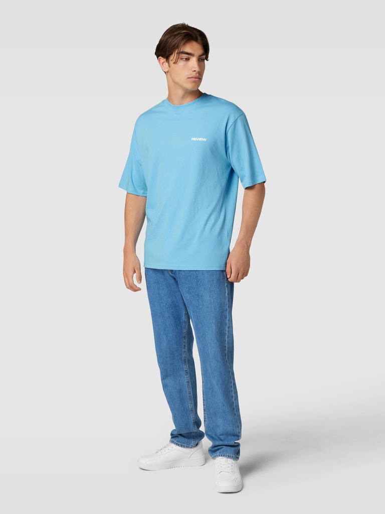REVIEW Basic oversized T-Shirt mit Logo Detail (hellblau) online kaufen
