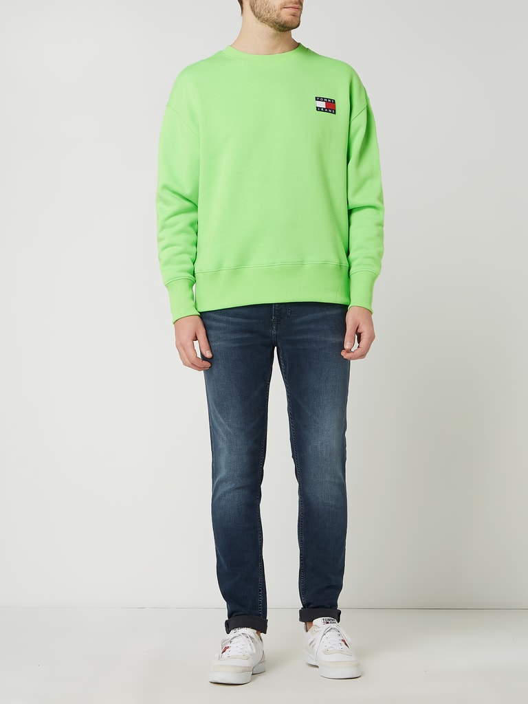Tommy Jeans Sweatshirt mit Logo Applikation neon gruen online kaufen