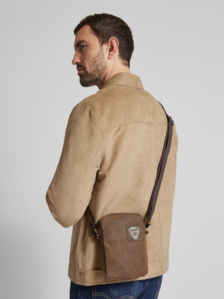 Bandolera Strellson Richmond Color Marrón - Cuero Genuino, Estilo Casual-elegante Para Hombre