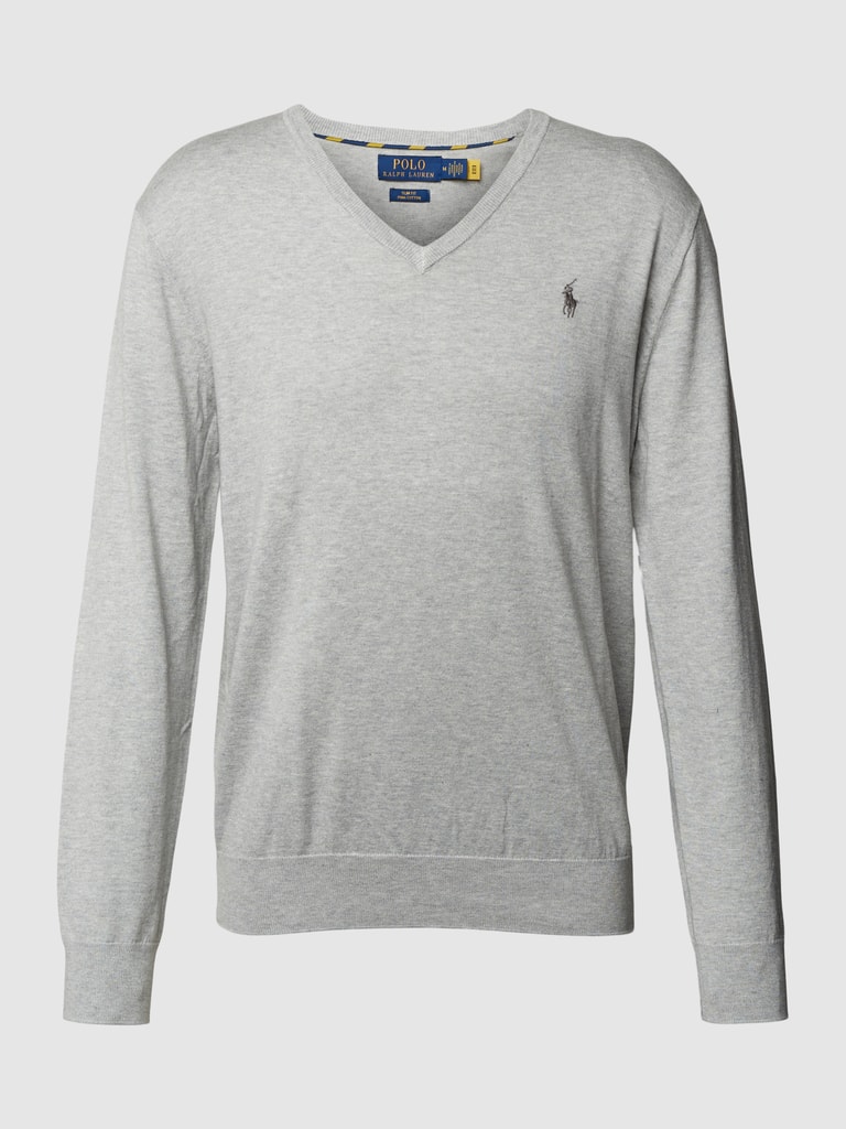 Polo Ralph Lauren Longsleeve mit Logo-Stitching (hellgrau