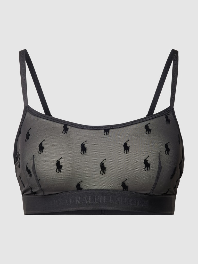 Polo Ralph LaurenBralette mit Allover-Logo-Muster in schwarz