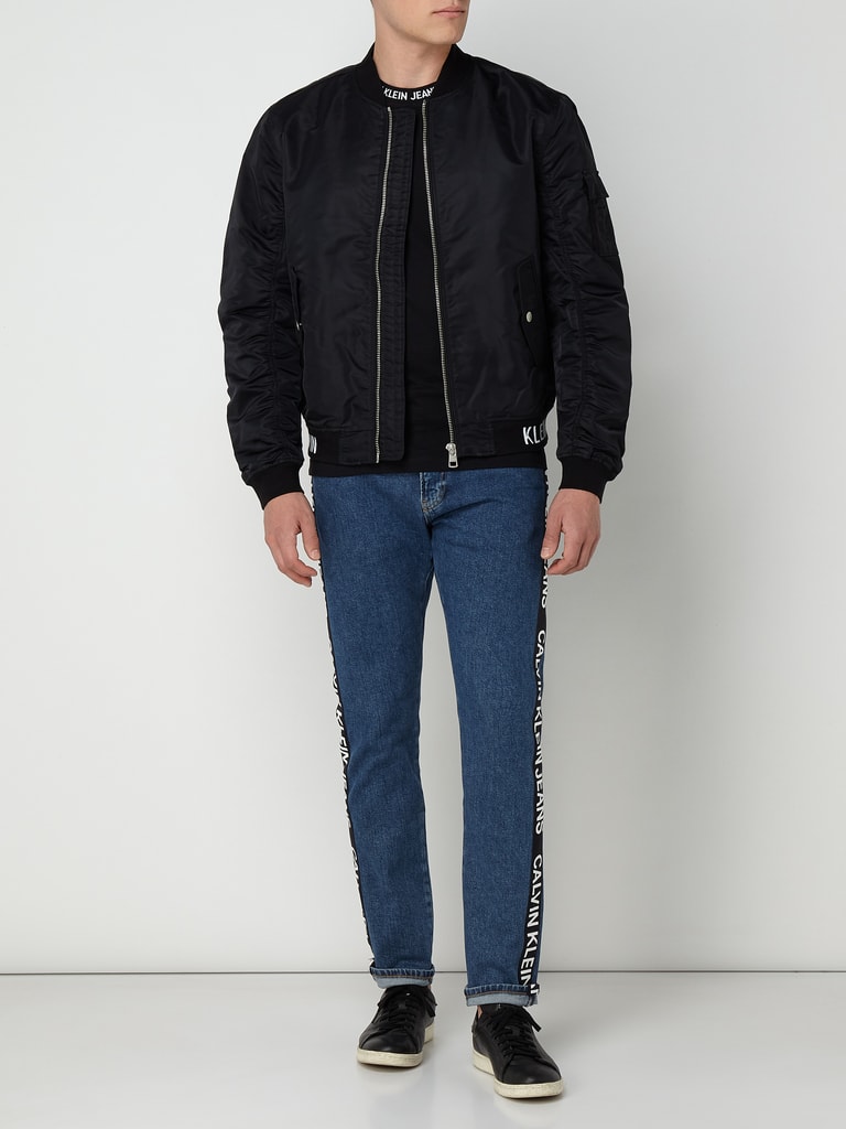 Calvin Klein Jeans Bomber mit eingewebten Logos (black) online kaufen
