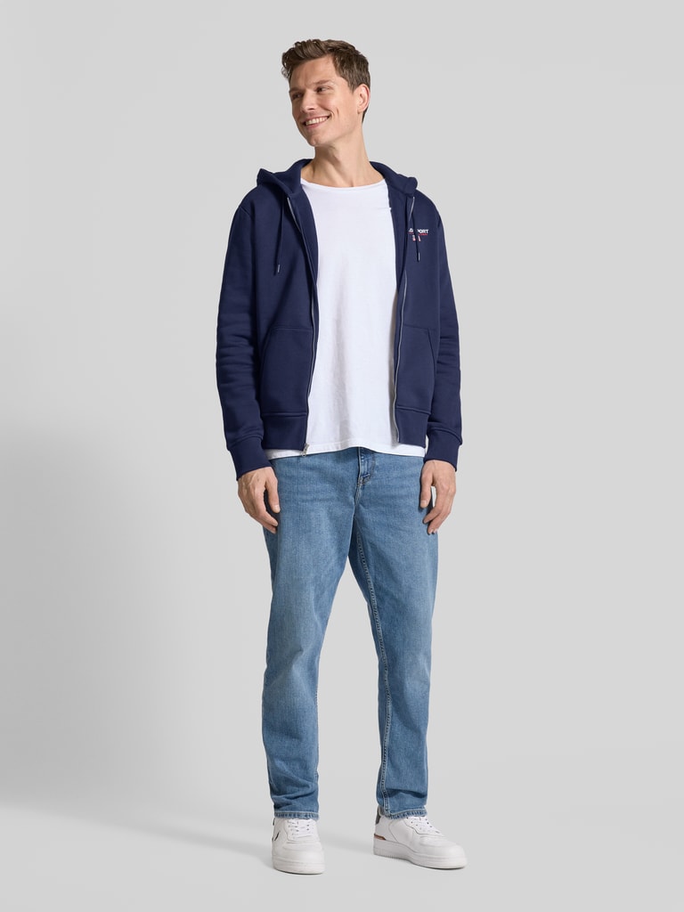 Polo Sport Sweatjacke mit Label-Stitching (dunkelblau) online kaufen
