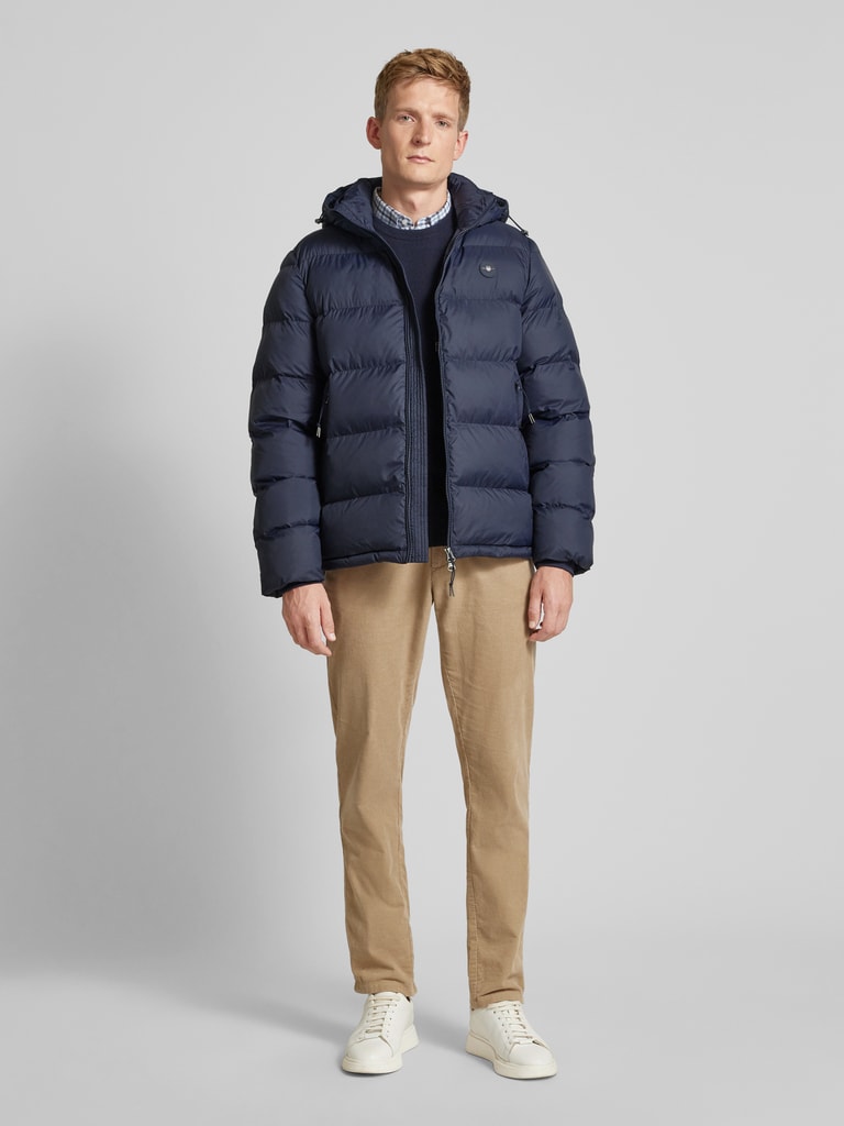 Polo Ralph Lauren Gewatteerd jack met platte kraag in marineblauw