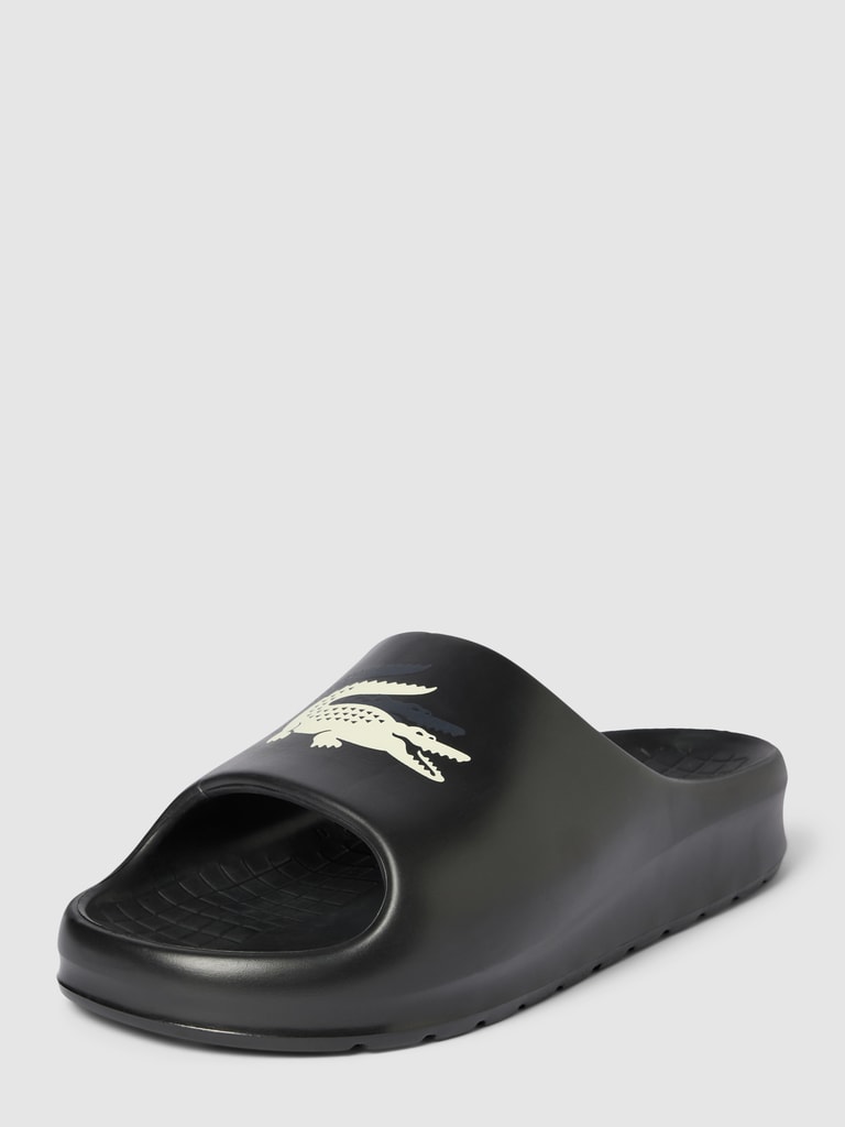 Lacoste Slippers met labelapplicatie, model 'Evo' in zwart online kopen