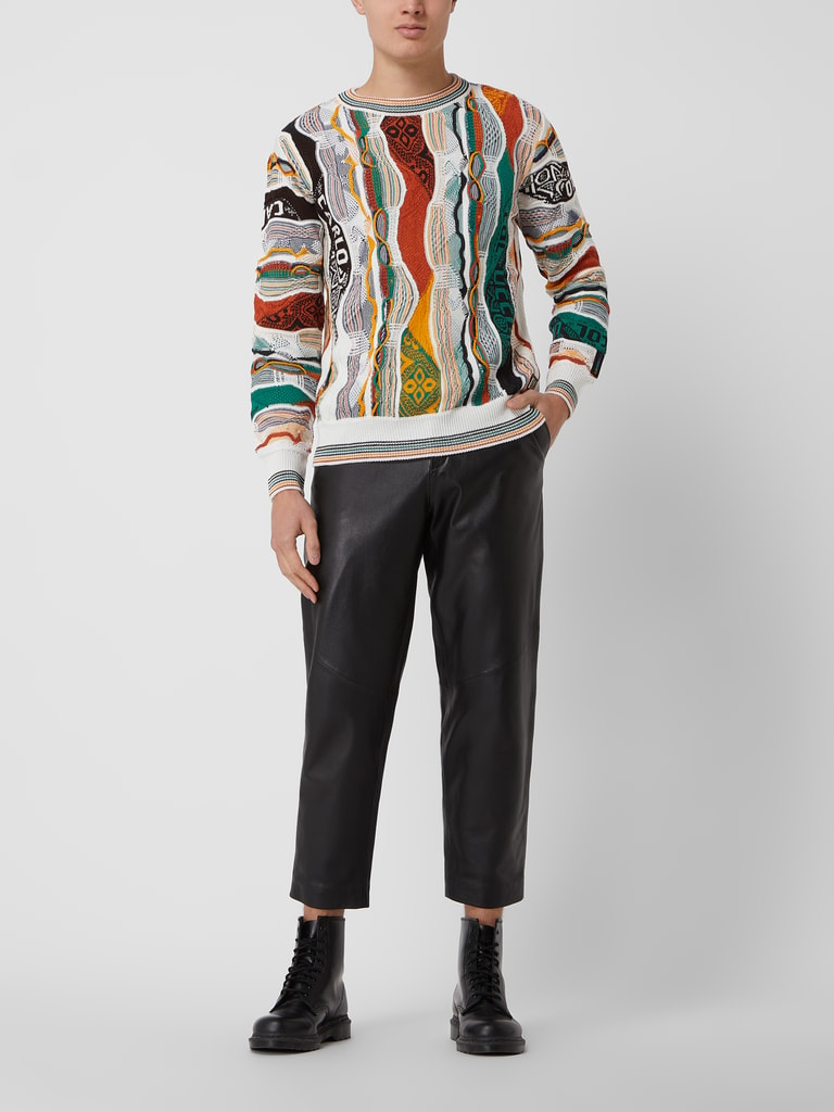 Carlo Colucci Pullover mit strukturiertem Muster (orange) online kaufen