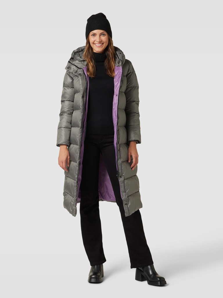 Kapuze Wollmantel Sportlich Damen Knielanger Wollmantel Damen