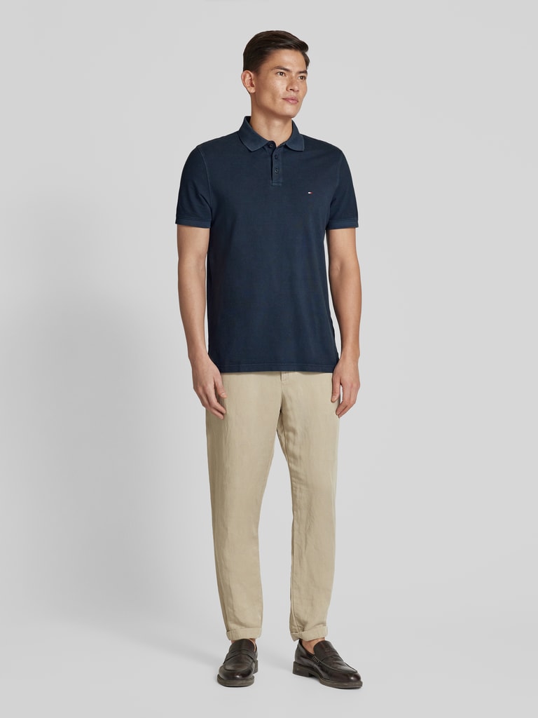 Tommy Hilfiger Regular Fit Poloshirt mit Logo-Stitching (marine  