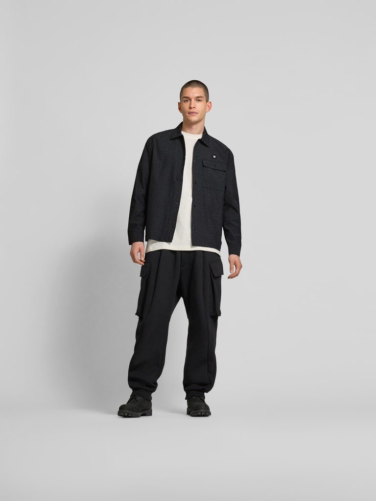 Wood Wood Relaxed Fit Hemdjacke mit Knopfleiste (dunkelgrau