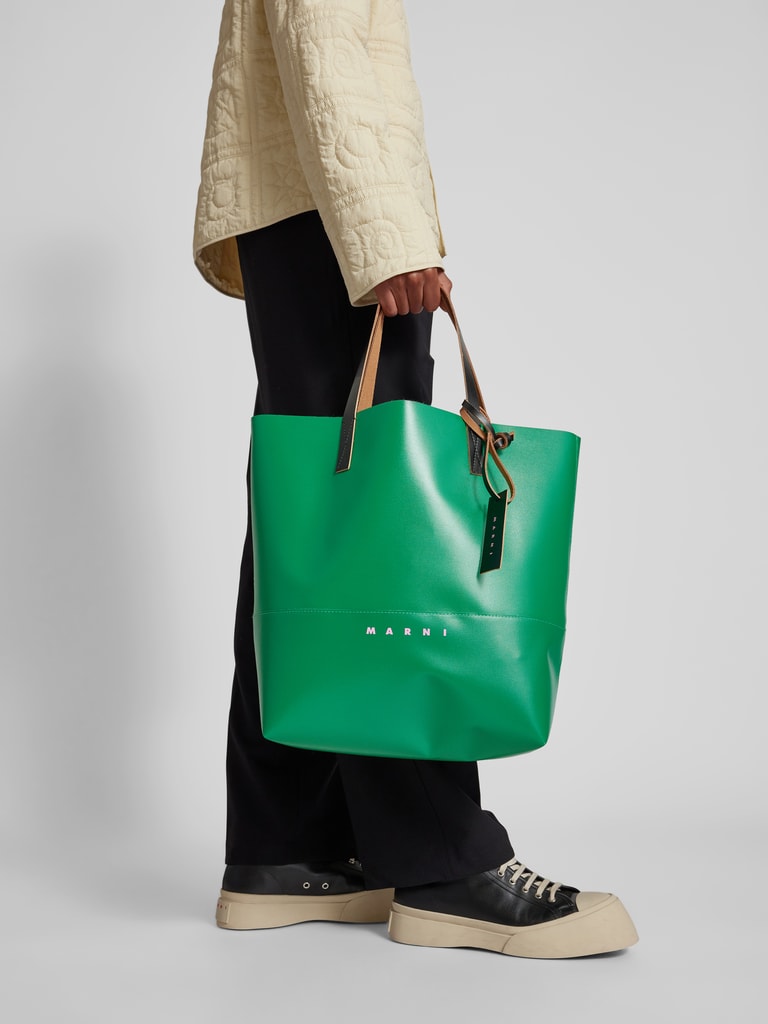 Marni Tote Bag mit Label-Print (gruen) online kaufen 