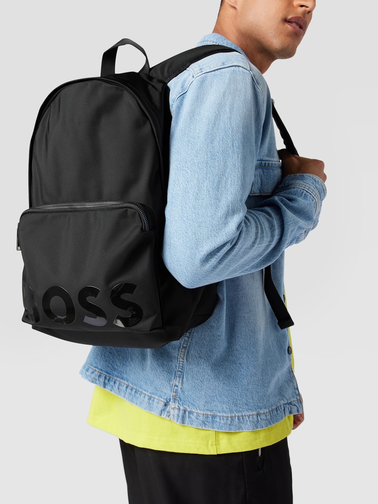 BOSS Rucksack mit Label-Print Modell 'Catch' (black) online kaufen
