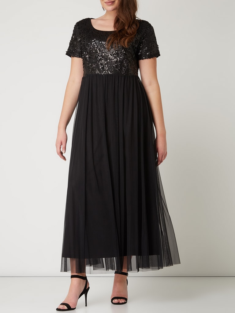 SHEEGO PLUS SIZE Kleid mit Pailletten-Applikationen (schwarz) online kaufen