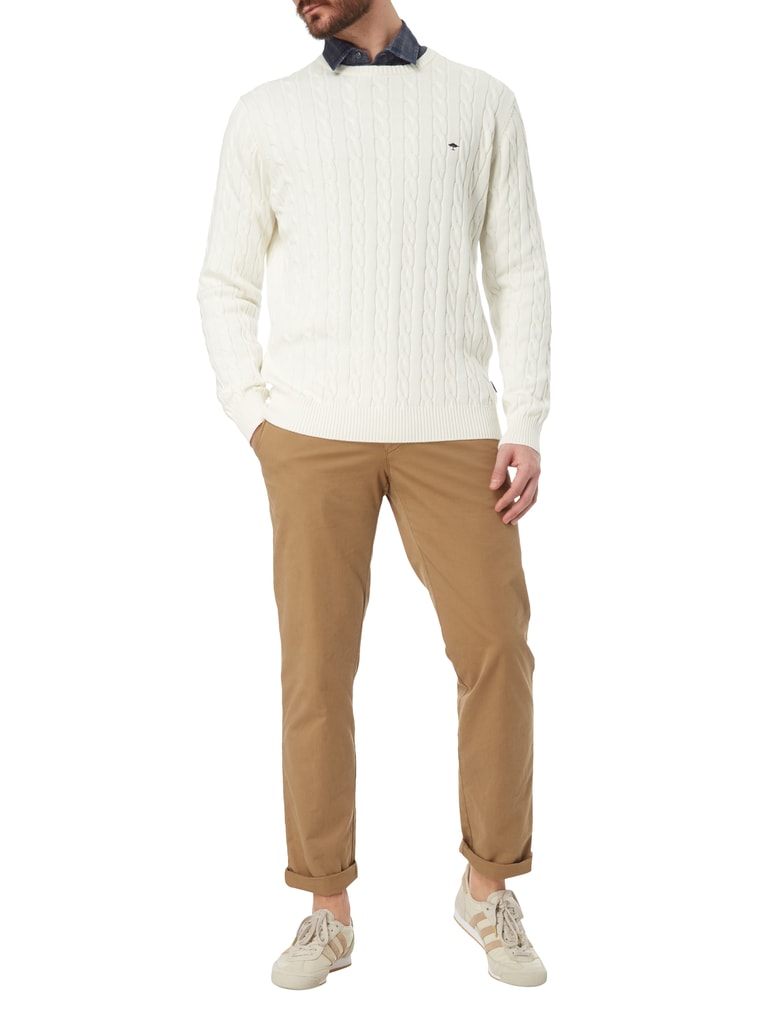 FYNCH-HATTON Baumwolle Pullover - Sportiver Stehkragen Mit Knopfleiste | Alltagstauglich