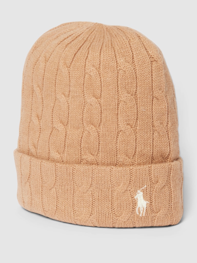 Kup online Polo Ralph Lauren Czapka ze ściegiem warkoczowym (camel)