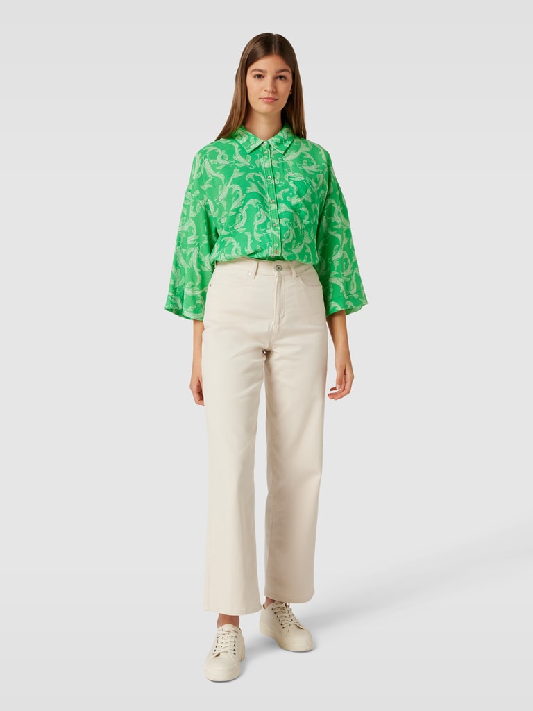 Object Overhemdblouse met all-over motief, model 'Rio' in groen online ...