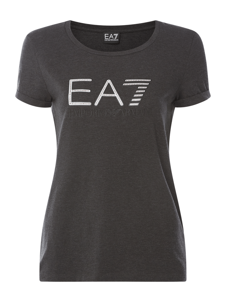 Ea7 Emporio Armani T Shirt Mit Logo Details Mittelgrau Online Kaufen