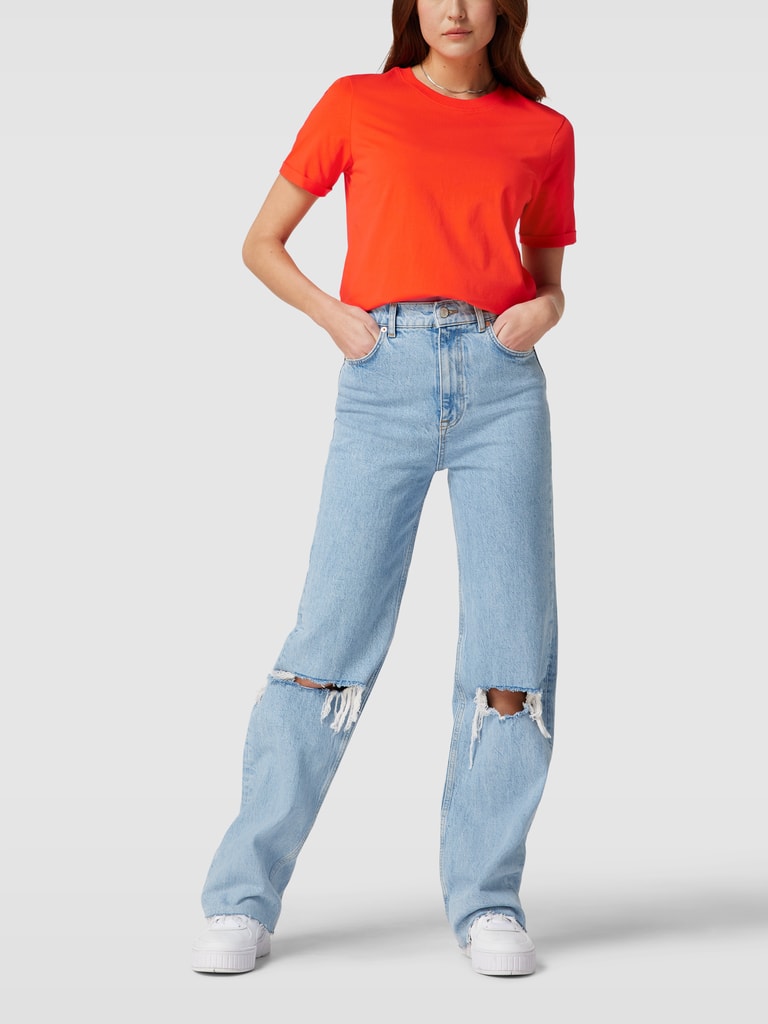 PIECES T-Shirt Donna A Manica Lunga - Girocollo, 92% Cotone E 8% Elastan, Morbida E Confortevole