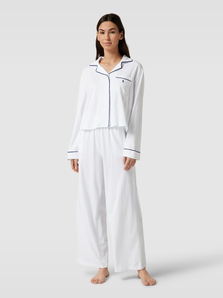 Pyjama Lable Polo Ralph Lauren Pyjama mit Label-Stitching (weiss) online kaufen