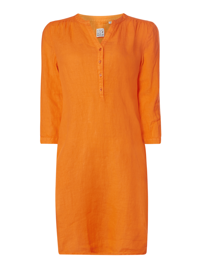 Emily Van Den Bergh Kleid Aus Leinen Mit Dreiviertelärmeln (orange ...