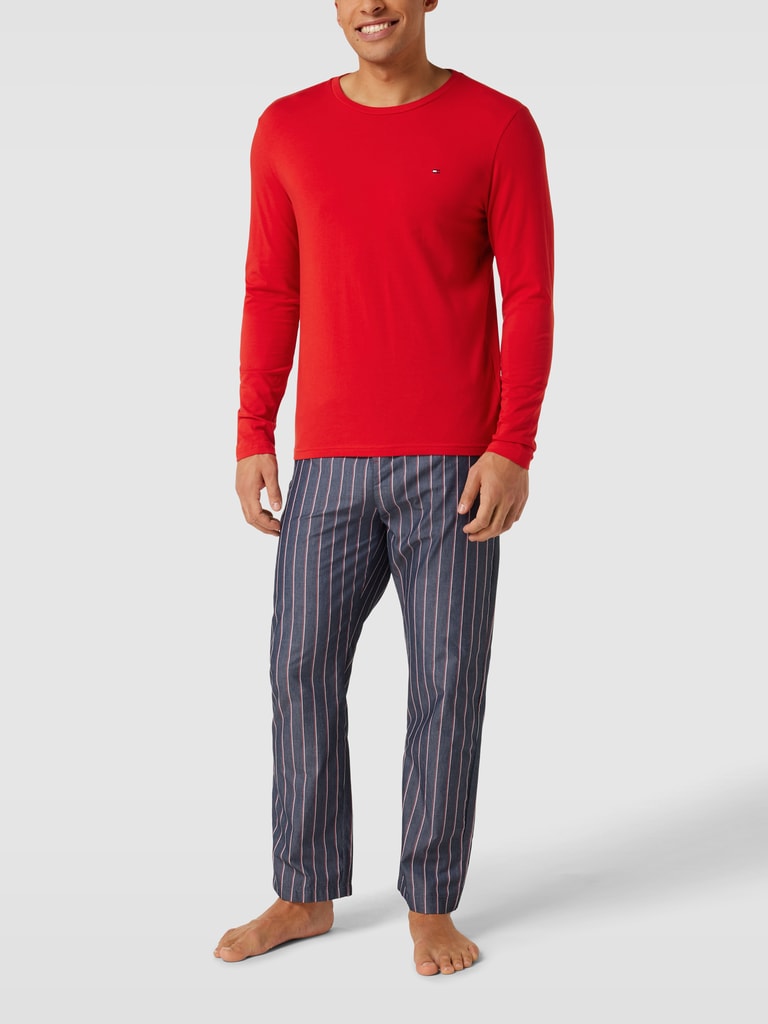 Pyjama Lable Tommy Hilfiger Pyjama mit Label-Detail Modell 'Woven' (rot) online kaufen