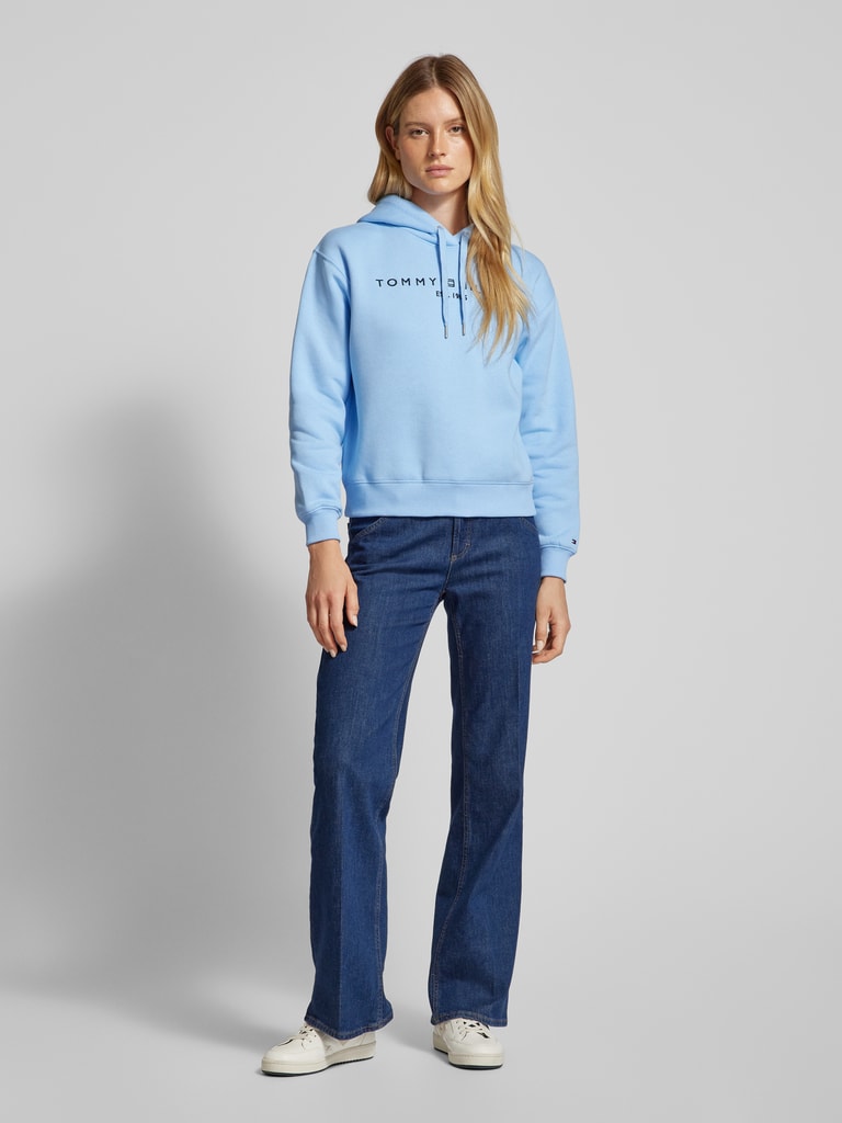 Hilfiger Dames Hoodie Lichtblauwe Tommy Hilfiger Trui Tommy