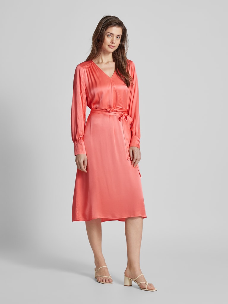 Damen Midikleid Viskose Wickeldesign elegant für Sommer
