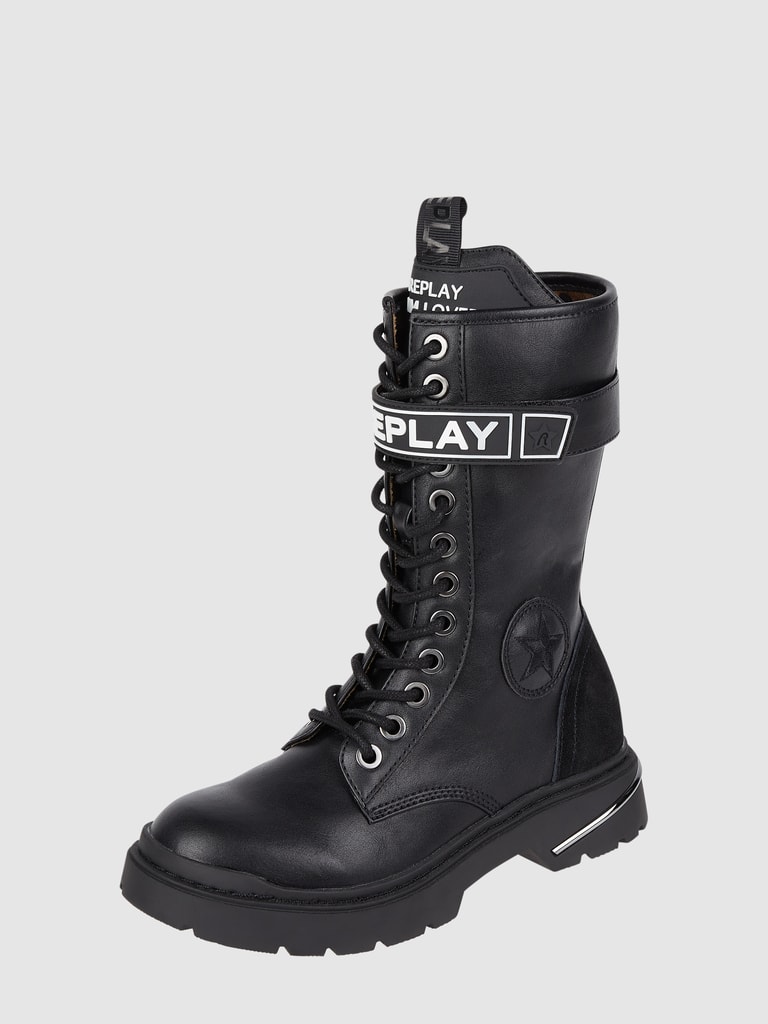Boots in leerlook, model 'Joplin 3' in zwart online | P&C
