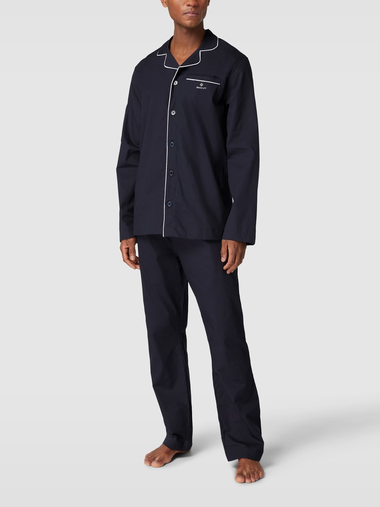 Gant Pyjama mit Label-Stitching (dunkelblau) online kaufen