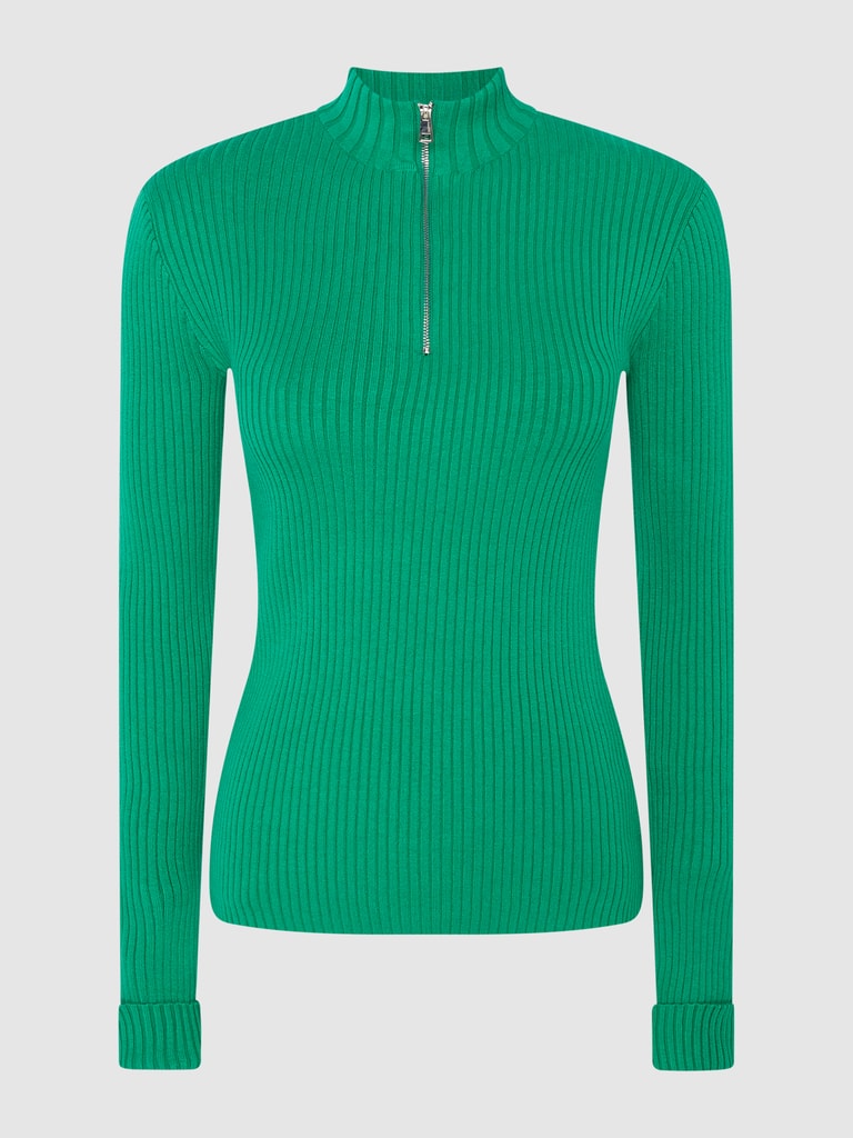 EDITED Troyer mit Rippenstruktur Modell 'Alison' (grün) online kaufen