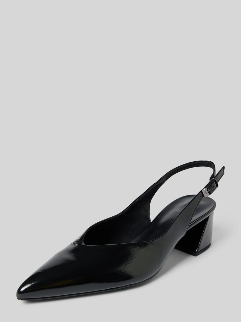 SLINGBACKS 18 MM IN WHITE CALFSKIN MIX BLACK CANVAS