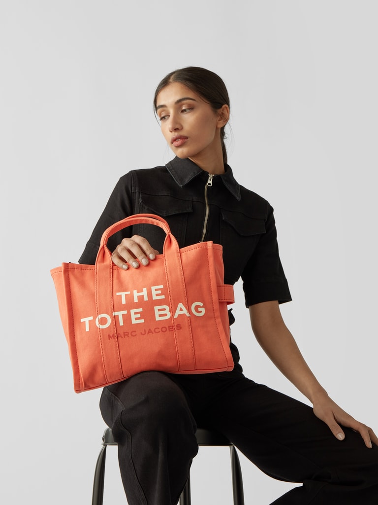 Large orange hot sale tote bag