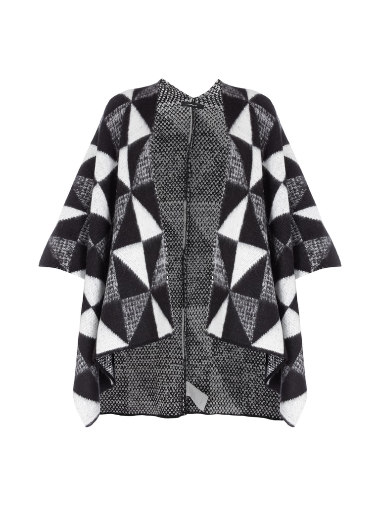 Opus Poncho mit offener Form und grafischem Muster (schwarz) online kaufen