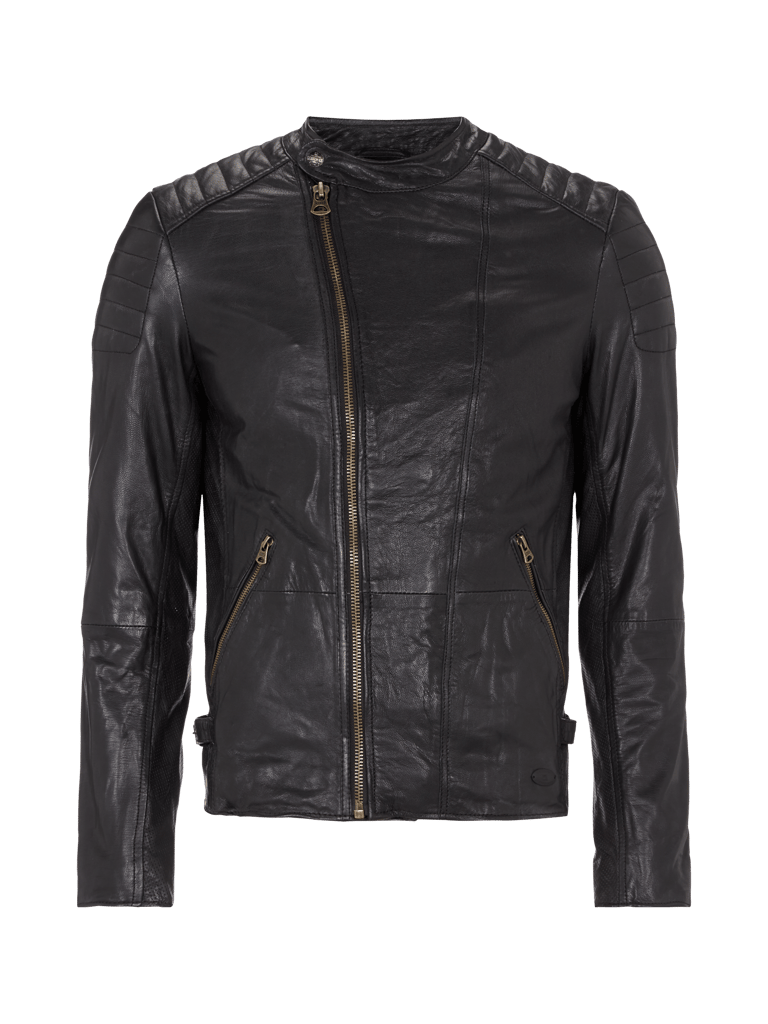 Scotch & Soda Lederjacke mit gesteppten Schulterpartien (black) online kaufen