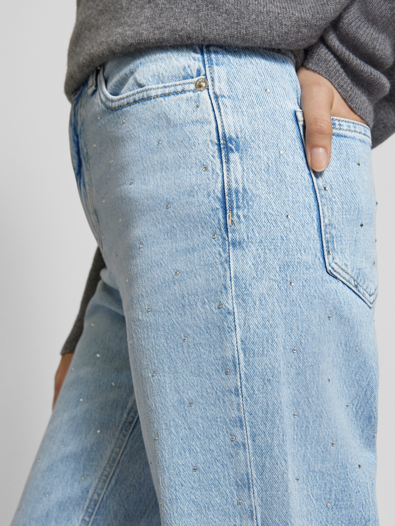 Vero Moda Wide fit high waist jeans met strass-steentjes model 'TESSA'
