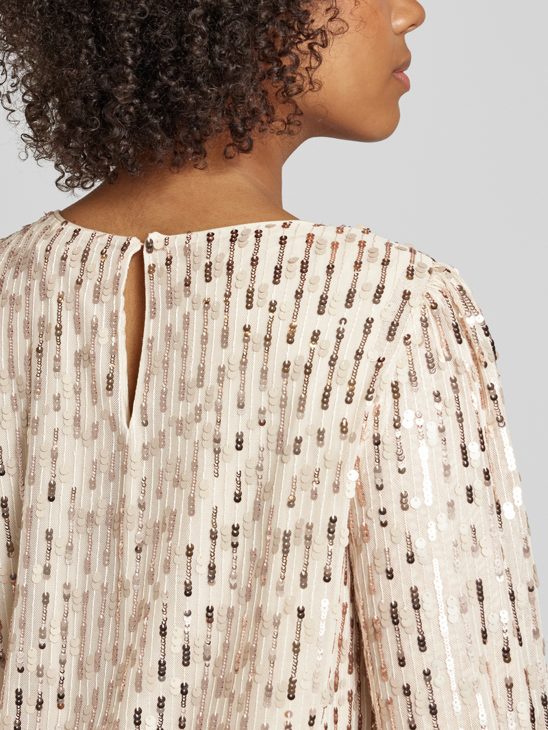comma Regular fit blouseshirt met pailletten