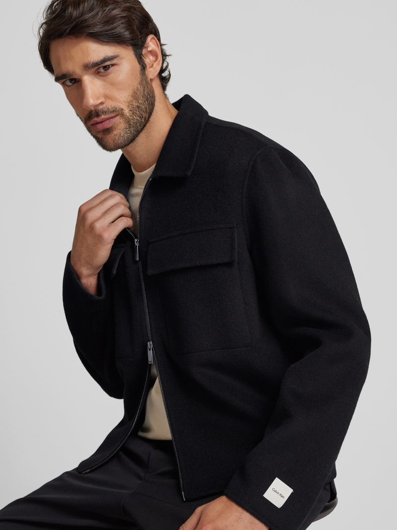 CK Calvin Klein Wollen jack met tweewegritssluiting