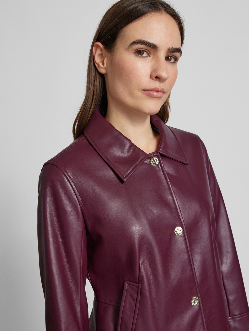 s.Oliver BLACK LABEL Getailleerd jack in leerlook met twill voering