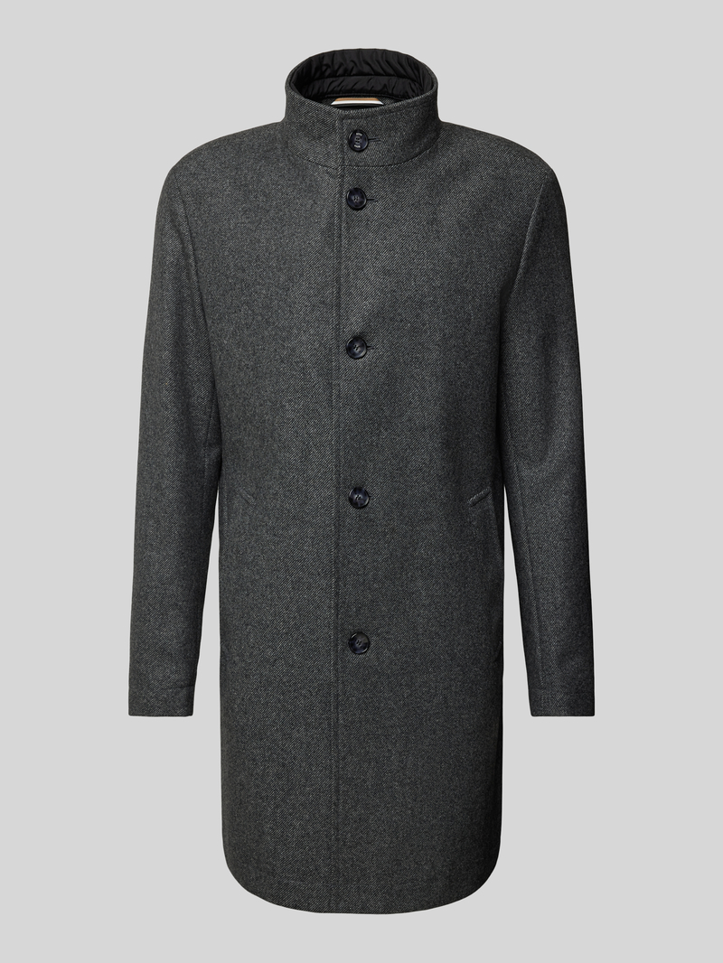 Boss Lange wollen jas met opstaande kraag model 'Hyde'