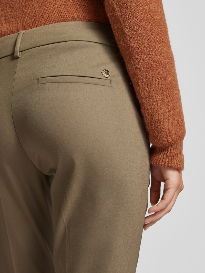 MOS MOSH Regular fit stoffen broek met ceintuurlussen model 'ELLEN'