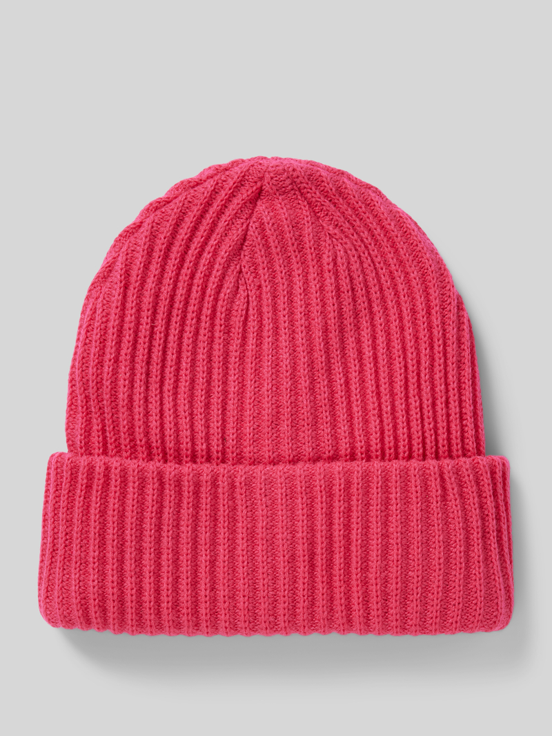 Pieces Beanie van ribtricot met omslag model 'HEXO'
