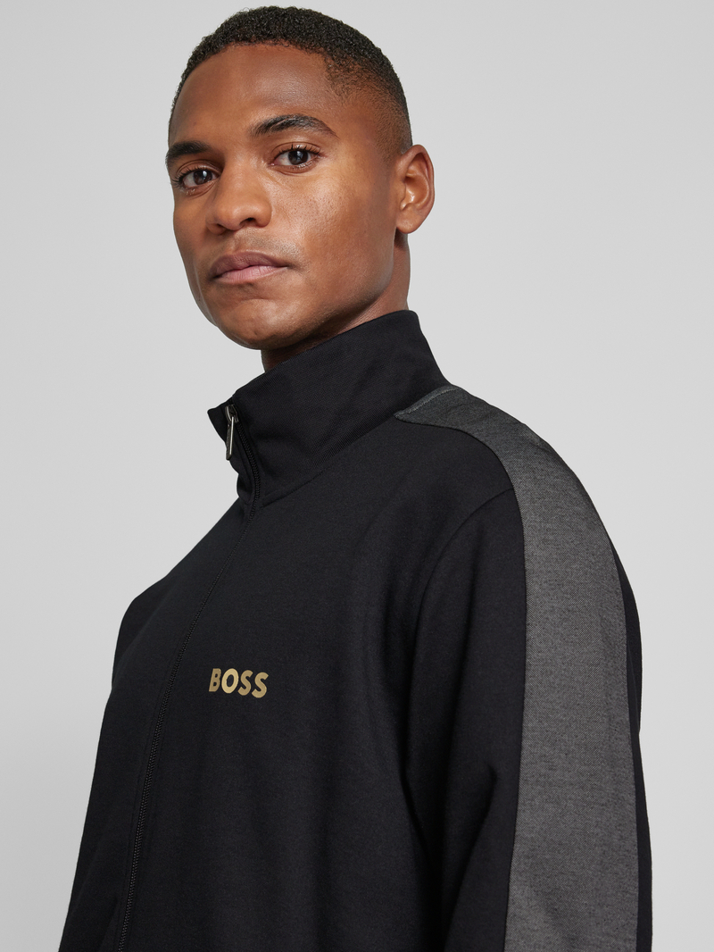Boss Sweatjack met labelstitching