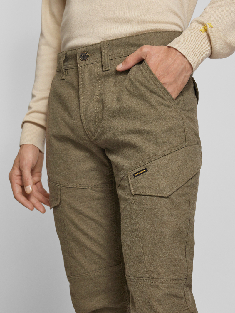 PME Legend Tapered fit cargobroek met labeldetail model 'Skyring'