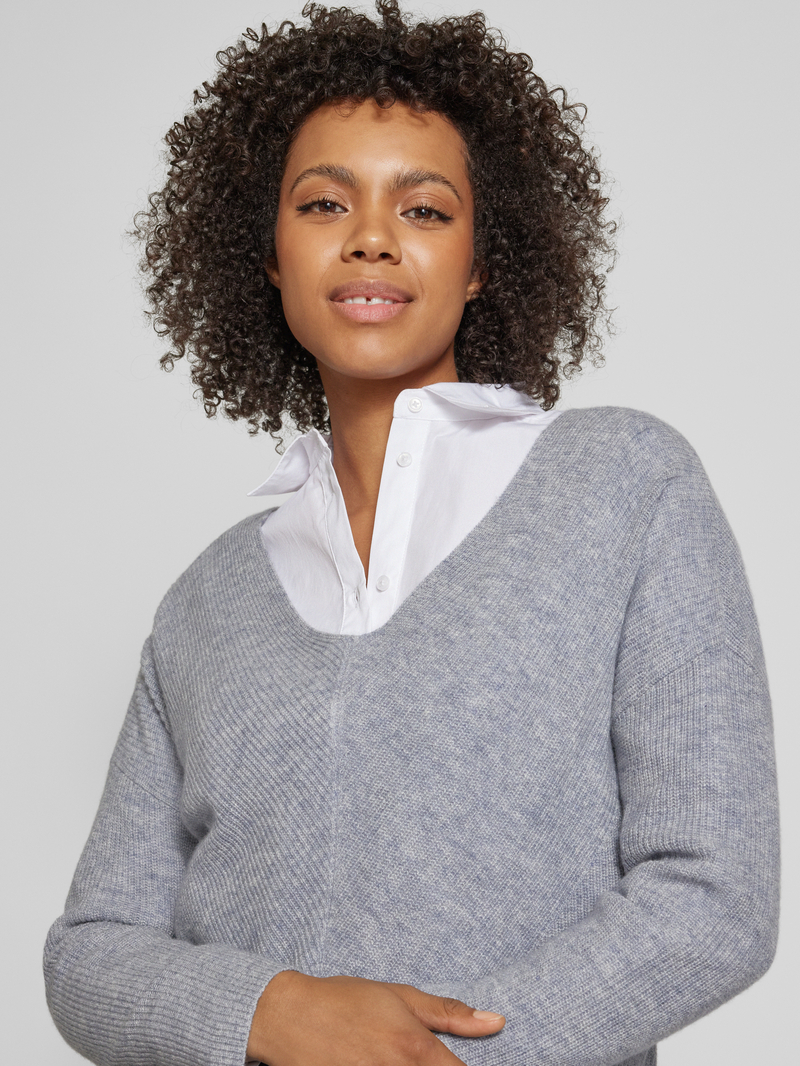 FYNCH-HATTON Kasjmier gebreide pullover met V-hals