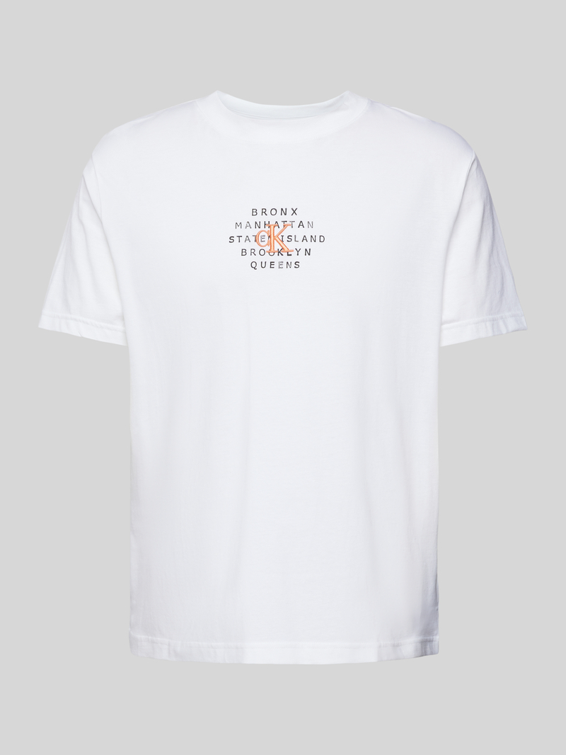 Calvin Klein Jeans T-shirt met logostitching model 'NYC STAMP'