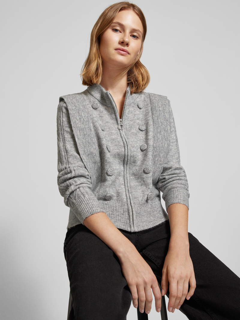 LOLLYS LAUNDRY Gebreid jack met ritssluiting model 'Novia'