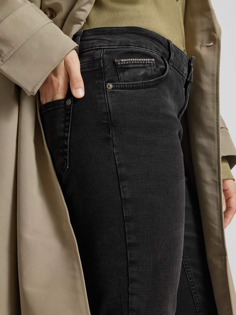 MOS MOSH Slim fit jeans met open zoom model 'Ashley'