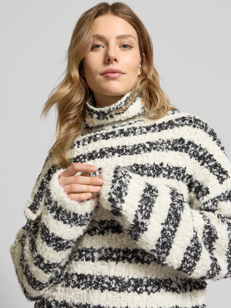 JAKE*S STUDIO WOMAN Relaxed fit gebreide pullover met opstaande kraag